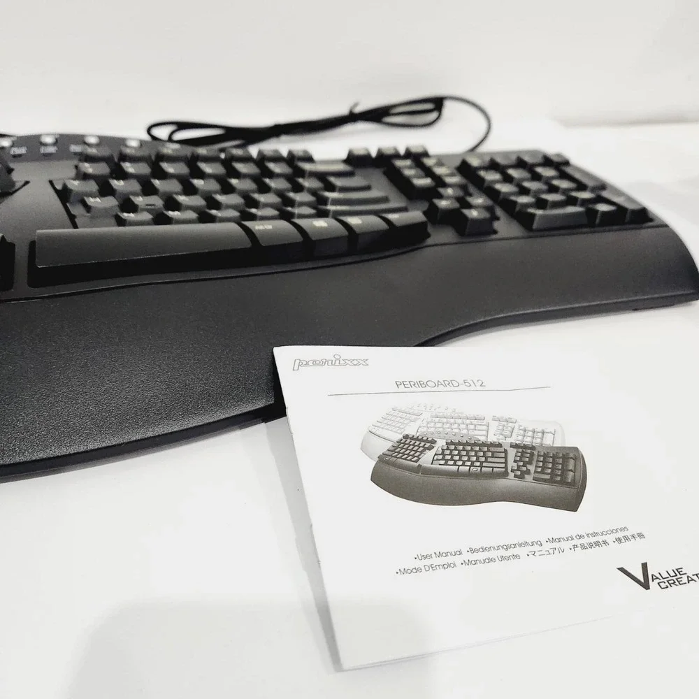 Perixx Periboard-512‎ Wired Ergonomic Split Keyboard Palm Rest Multimedia Keys